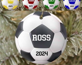 Soccer Christmas Ornament, Sport Christmas Ornament 2024, Personalized Soccer Ornament, Soccer Ornament Decor, Kids Christmas Ornament