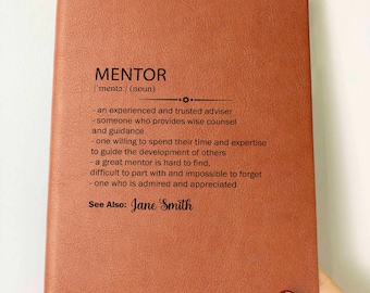 Personalized Mentor Journal, Meaningful Gift for Mentor, Custom Mentor Definition Gift, Mentor Appreciation Gift, Thank You Mentor Present
