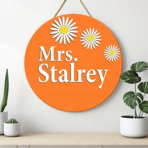 Personalized Teacher Door Sign, Teacher Name Sign, Back to School Sign ...