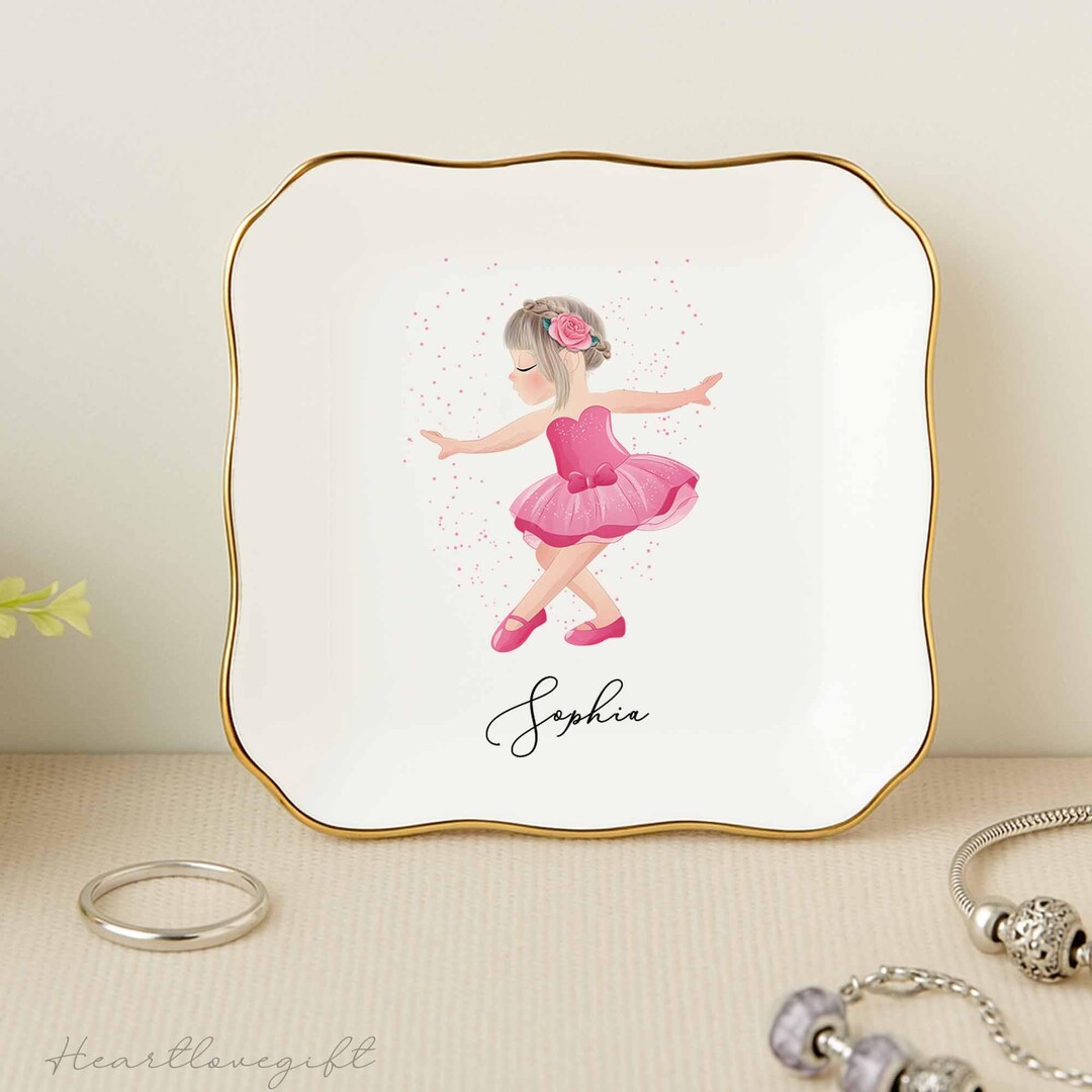 Personalized Ballet Ring Dish Gift for Girl/ballet Dancer Jewelry Dish ...