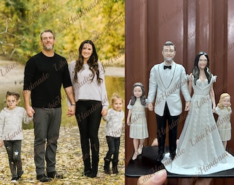 Benutzerdefinierte Familienfigur, individuelles Familienportrait, Jubiläumsgeschenk mit Kindern, individuelles Bobblehead, Dekorationsgeschenke, Erinnerungsgeschenke für die Familie
