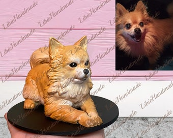 Benutzerdefinierte Haustier-3D-Figur, Haustier-Denkmal-3D-Statue, individuelles Haustierportrait, 3D-Haustier-Kunst, Hunde-Erinnerungsgeschenke, Haustier-Beileidsgeschenk, Haustier-Erinnerungsgeschenke