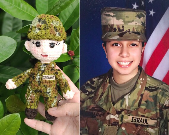 Custom Crochet Doll, Custom Portrait, Similar Doll, Mini Me Doll, Veteran Soldier Gifts, Military Gift, Mothers Day Gifts, Fathers Day Gifts