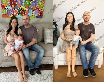 Individuelle 3D Familien Statue, Individuelles Familien Portrait, Einzigartige Geschenke für die Familie, Individuelle Bobbleheads, Dekoration Geschenke, Jubiläum Cake Topper