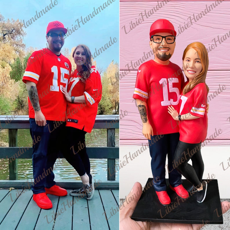 Personalized Couple Figurine, Custom Couple Figure, Wedding Cake Topper, Bridesmaid Gifts, Groomsmen Gifts, Engagement Gifts, Wedding Gifts image 8