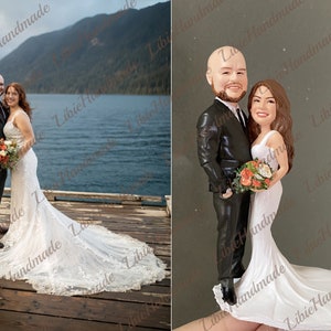 Custom Couple Statue, Wedding Cake Topper, Anniversary Gifts, Couple Bobblehead, Gifts for Couple, Wedding Gifts, Bride and Groom Gifts