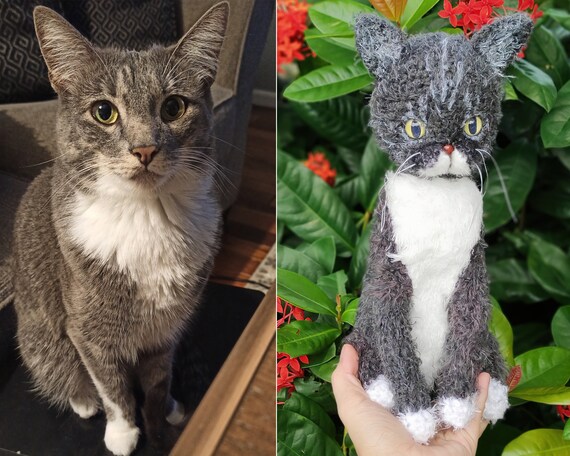 Custom Crochet Cat, Custom Stuffed Cat, Custom Cat Plush, Pet Memorial Gifts, Cat Memorial Gift, Gift for Loss of Pet, Cat Remembrance Gifts
