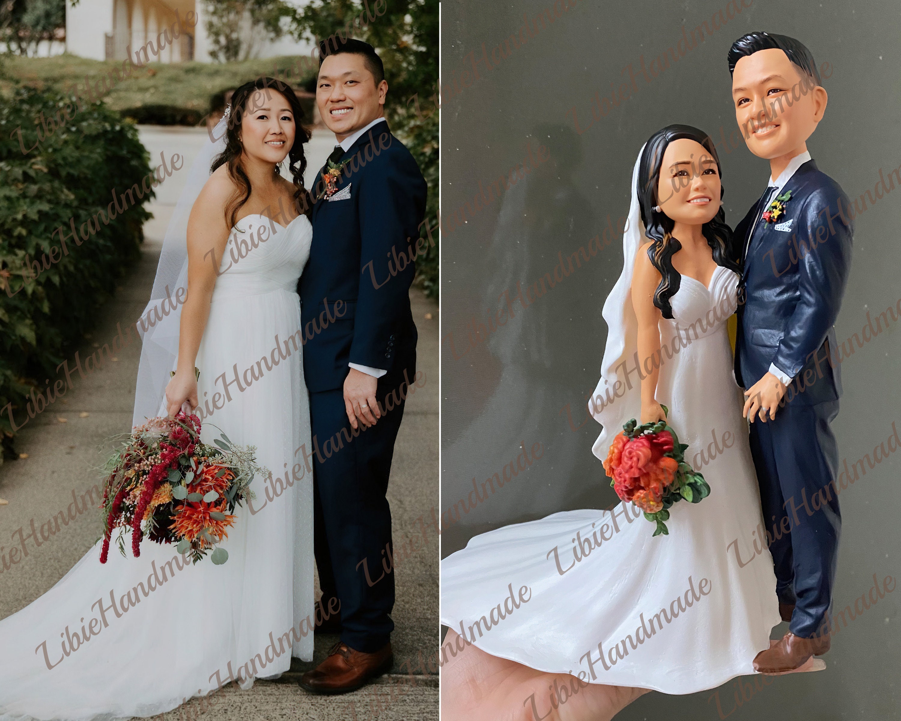 Custom Wedding Figurine for Couple, Engagement Cake Topper, Mr and Mrs Cake Topper, Wedding Gifts, Mothers Day Gifts, Fathers Day Gifts