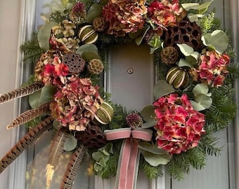 Xxl 22” fresh dried and faux spring wreath