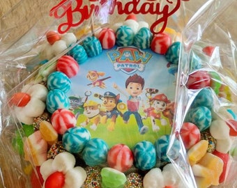 Gâteau de bonbons Pat Patrouille coloré Anniversaire enfant garçon fille  personnalisé fait main