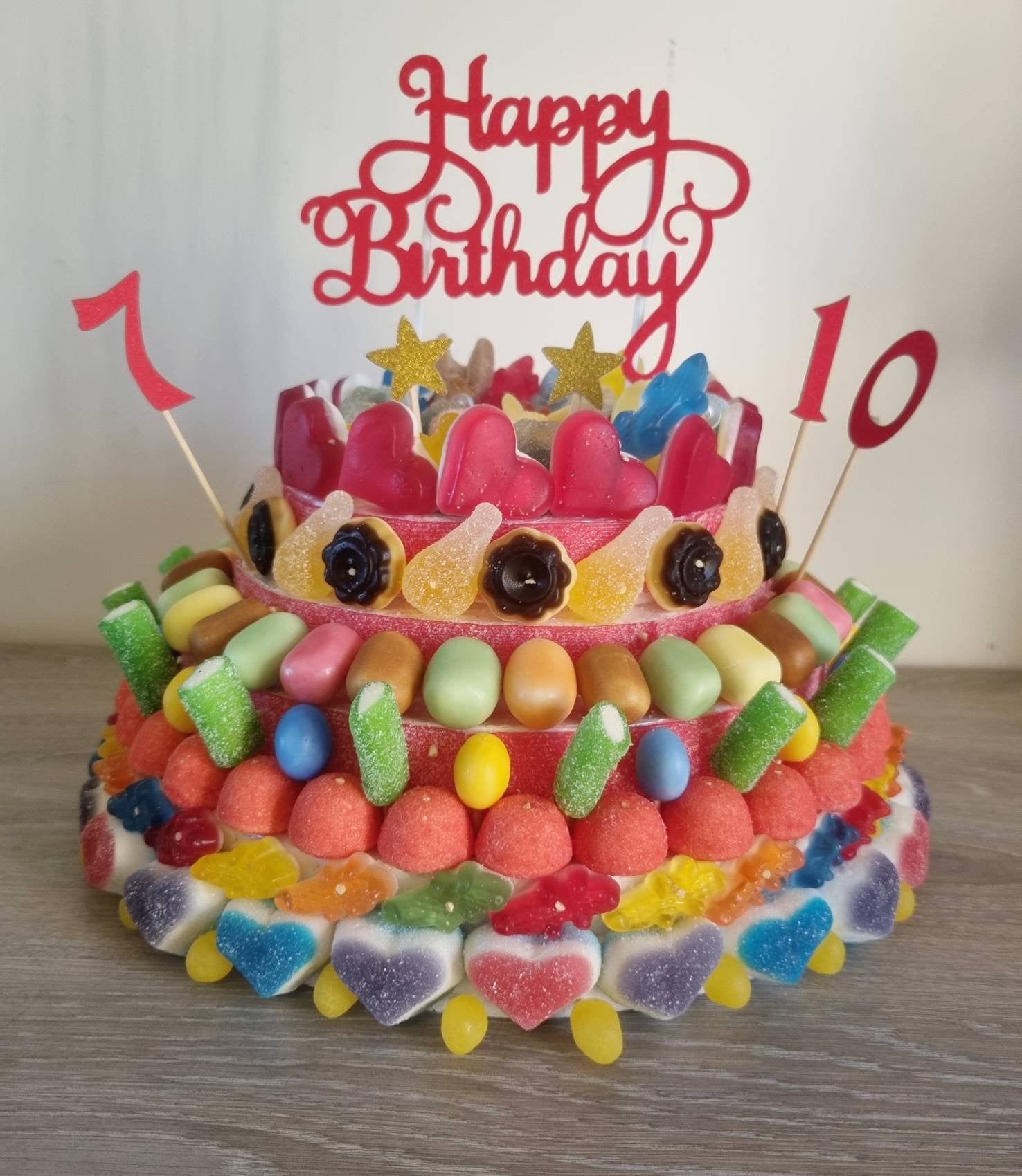 Gteau de bonbons Haribo color Anniversaire enfant adulte personnalis ...