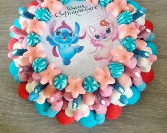 Gâteau de bonbons Lilo et Stitch, Disney, Anniversaire, enfant, garçon fille, rose bleu personnalisé fait main