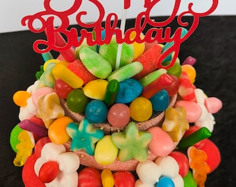 Gâteau de bonbons Haribo coloré Anniversaire enfant adulte personnalisé fait main