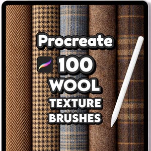 Procreate fabric brushes bundle, Realistic texture seamless patterns for Fashion illustration & Interior design