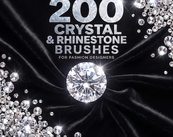 200 pinceles Crystal Procreate, diamantes de imitación de dos colores, sellos de gemas y diamantes para diseño de moda.