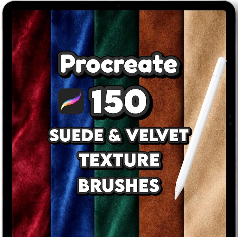Procreate fabric brushes bundle, Realistic texture seamless patterns for Fashion illustration & Interior design