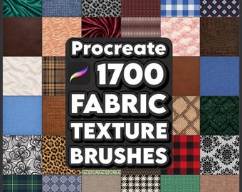 Paquete de 1700 pinceles de tela para Procreate, patrones sin costuras con textura realista para ilustración de moda y diseño de interiores.