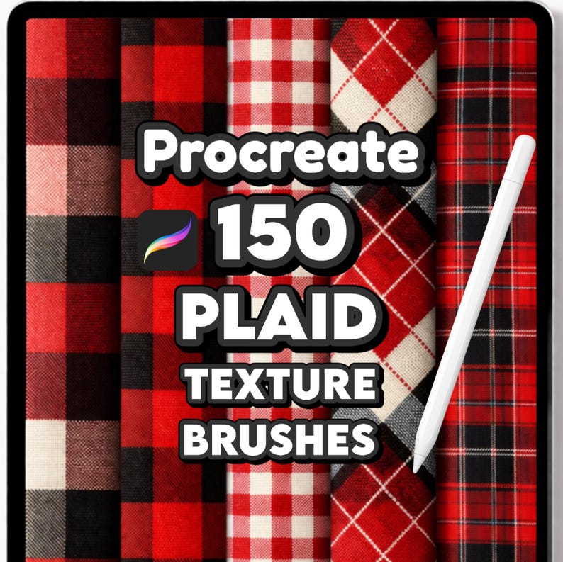 Procreate fabric brushes bundle, Realistic texture seamless patterns for Fashion illustration & Interior design