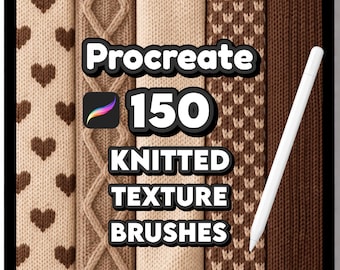 150 pinceles de punto para Procreate, textura de punto realista para ilustración de moda y diseño de prendas de punto, textura de hilo.