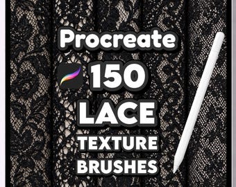 150 pinceles de encaje para Procreate, textura de tela realista para ilustración de lencería y moda nupcial.