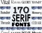 170 Elegant serif font bundle, Modern luxury typography, Strictly logo branding fonts, Commercial use