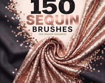 150 Sequin Procreate brushes, Color changing sequin brush & Glitter details for Fashion design