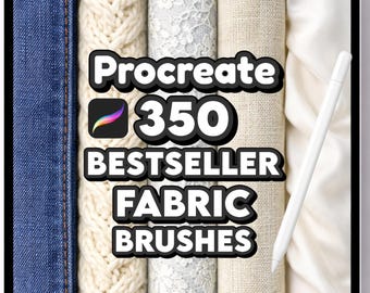 350 pinceles de tela para Procreate, texturas textiles digitales para diseño de moda, paquete de texturas de tela sin costuras