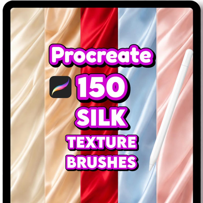 Procreate fabric brushes bundle, Realistic texture seamless patterns for Fashion illustration & Interior design