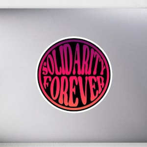 Solidarity Forever Pink Retro Bubble-free sticker