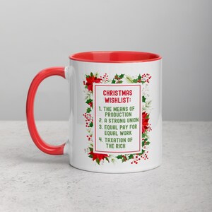 Christmas Wishlist Activist Christmas Mug with Color Inside