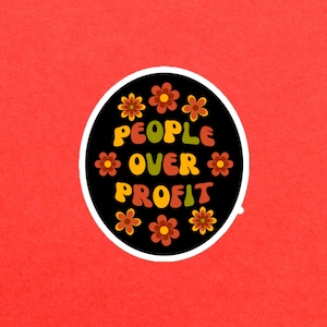People Over Profit Retro Style Bubble-free sticker