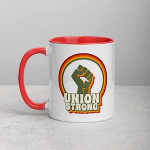 Union Strong Retro Mug With Fist And Color Inside