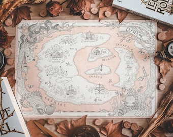 Map of "Elfhame" from "The Cruel Prince" - Fan Art Illustration by Andrés Aguirre @aaguirreart