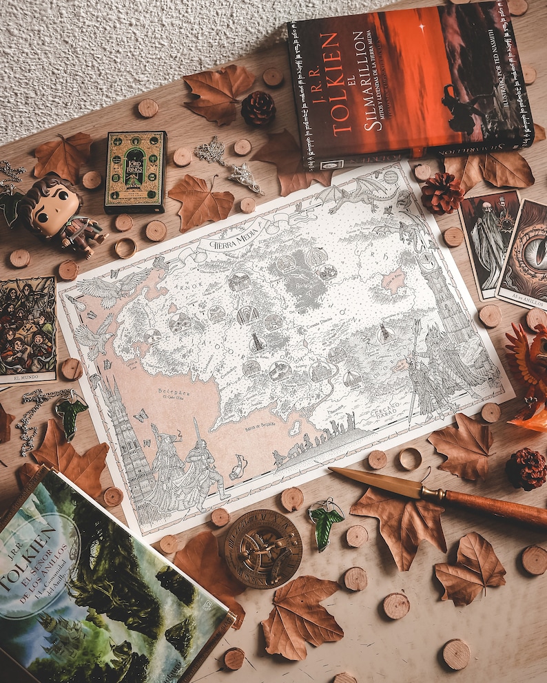 MIDDLE EARTH MAP - From Lord of the Rings - Fan Art Illustration by ...