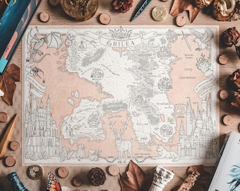 ERILEA - THRONE of GLASS map. - FanArt product made by Andrés Aguirre @aaguirreart