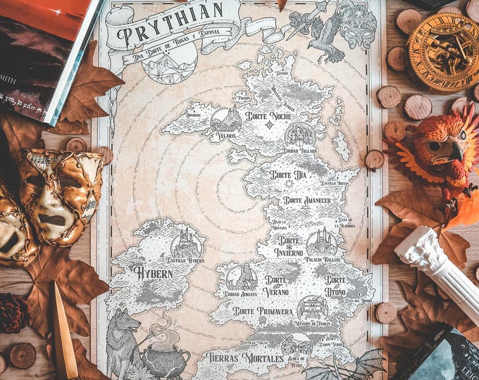 The map of Prythian. ACOTAR. - Fan art illustration by Andrés Aguirre @aaguirreart