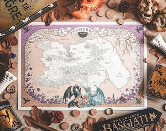FOURTH WING - Rebecca Yarros' World Map - Fan Art Illustration by Andrés Aguirre @aaguirreart