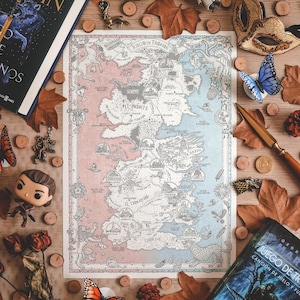 GAME of THR0NES MAP - Westerooes Map - Ilustración FanArt hecha por Andrés Aguirre @aaguirreart