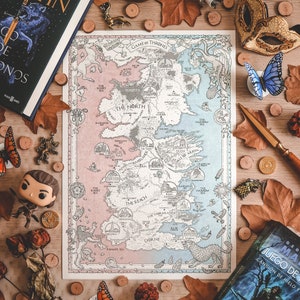 Carte de Game of Thrones - Westeros - Illustration de fan art par Andrés Aguirre @aaguirreart