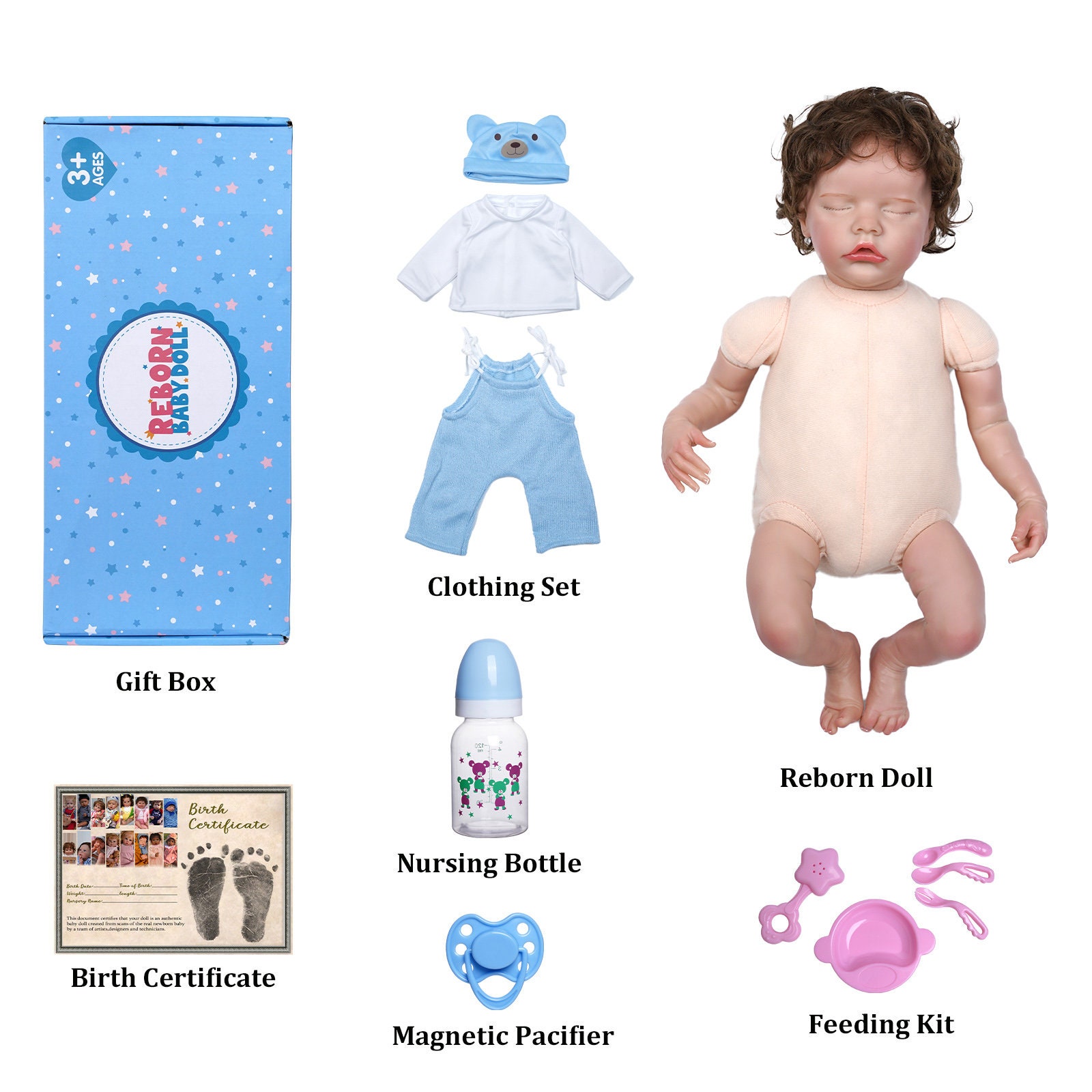 JOYMOR 22in Newborn Lifelike Silicone Vinyl Reborn Gift Baby Doll