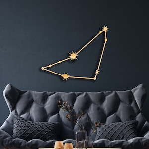 Capricorn wall decor from wood, Hanging Sign, Wooden Art, Sun, Moon and Stars, Zodiac Sign, Celestial Astronomy, Constellation Wall Art