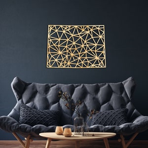 Décoration murale de carte du Colorado en bois, signe suspendu, art mural en bois, carte géométrique d'état, cadeau de conception de géométrie, décor de figure, Denver