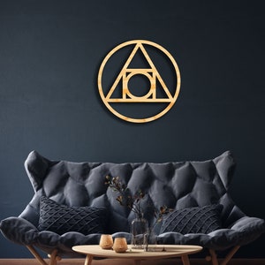 Philosopher&#39;s Stone wall decor from wood, Hanging Sign, Wooden Wall Art, Alchemical Element, Ancient Science, Alchemy, Life Elixir
