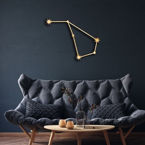 Volans The Flying Fish decoración de pared de madera, signo colgante, constelación, astrología, astronomía, estrellas, cielo, celestial, galaxia, arte de nebulosa