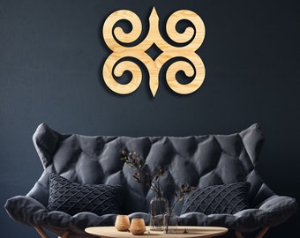 DWENNIMMEN (Humility and Strength) wall decor from wood, Adinkra African Ghana Kente Africa, Wooden Art, Wood Sign, Logo Symbol Tribe