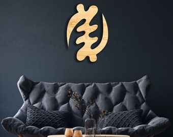 GYE NYAME (supremacy of God) wall decor from wood, Adinkra African Ghana Kente Africa, Wooden Art, Wood Sign, Logo Symbol Tribe Onyankopon