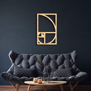 Golden Spiral Fibonacci wall decor from wood, Wooden Art, Symbol, Ratio, Sacred Geometry, Divine Proportion, Renaissance, Leonardo Da Vinci