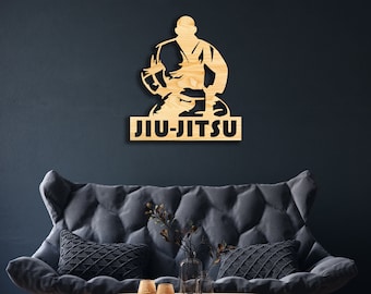 Jiu Jitsu wall decor from wood, Hanging Sign, Wooden Wall Art, Jujutsu, Martial Arts, Japanese, Ninja, Samurai, Karate, Hand-to-hand Combat