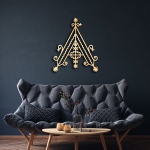 Agaou God (natural disaster protection) wall decor from wood, Hanging Sign, Wooden Wall Art, Occultism Haitian Veve, Vodou, Magic Voodoo