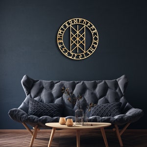 Web of Wyrd wall decor from wood, Hanging Sign, Wood Art, Wheel of the Year, Pagan, Protection Amulet, Viking Decor Ancient, Nordic Symbol